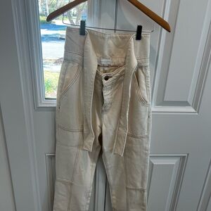 Henley High-Waisted Pants with Belt - Jonathan Simkhai